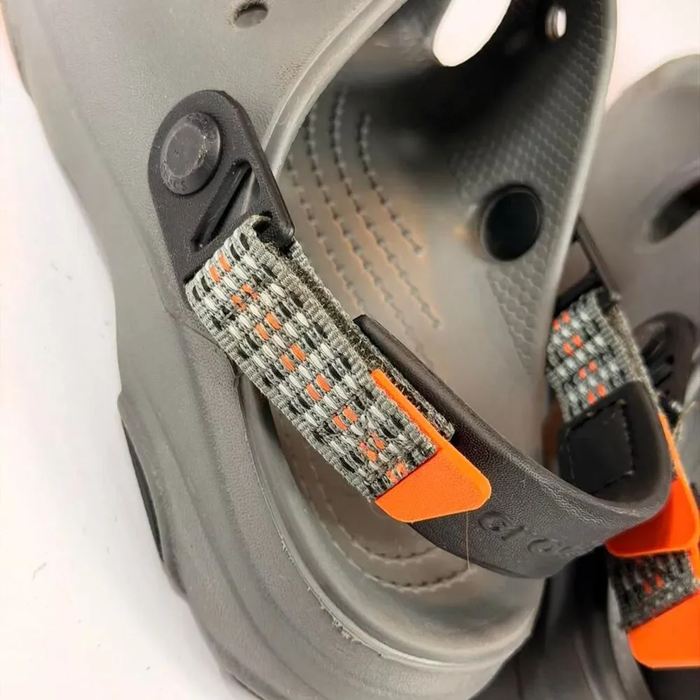 Crocs Men's Grey and Black Sandals